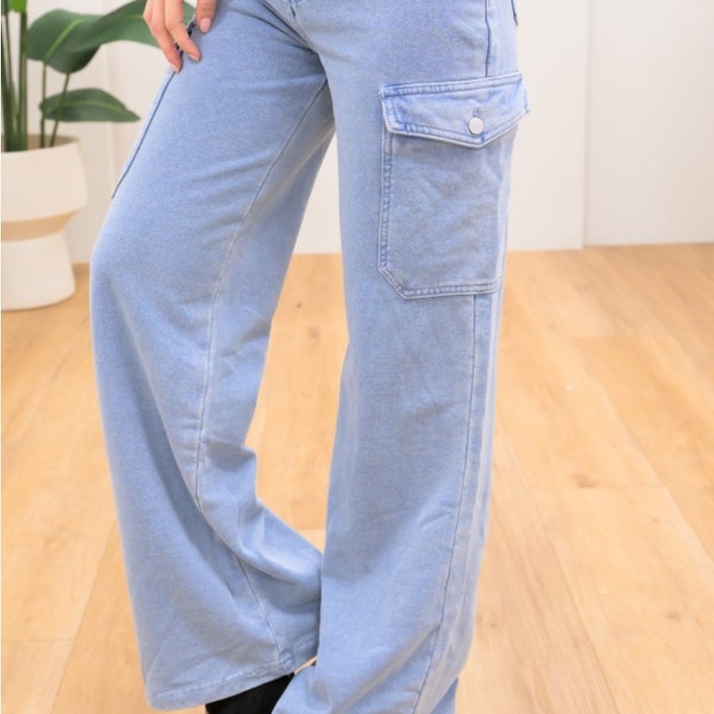 NWT Light Blue Denim Cargo Pants